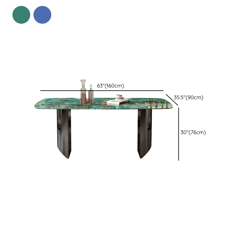 Mesa de comedor con pedestal doble, mesa de comedor rectangular para cocina