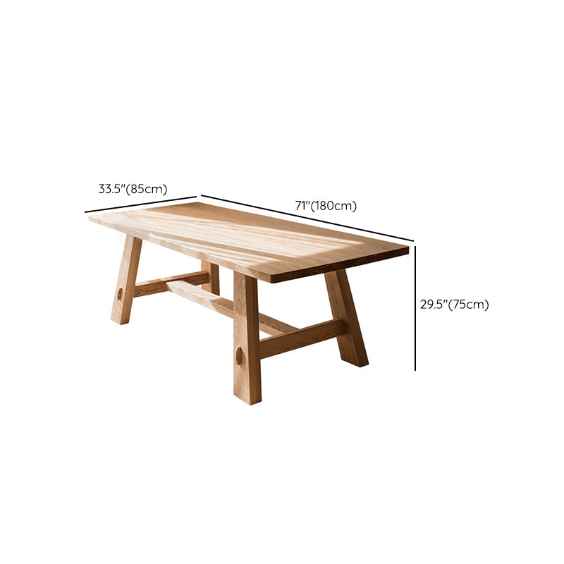 Natural Solid Wood Dining Room Table Contemporary Dinner Room Kitchen Table