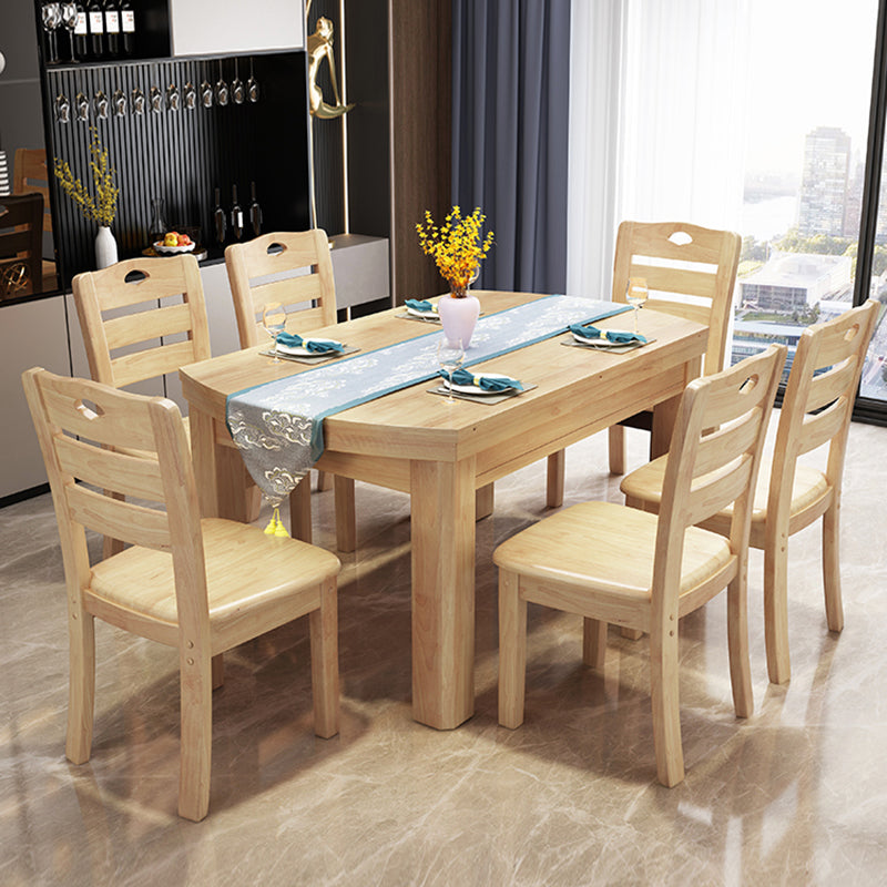 Drop-Leaf Dining Table Contemporary 4 Legs Dining Room Table Natural Without Chairs Clearhalo 'Dining Tables & Seating' 'Dining Tables' 'dining_table' 'furn' 'furn_dining_table' 'Furniture' 'Kitchen & Dining Furniture' 7536648