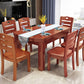 Drop-Leaf Dining Table Contemporary 4 Legs Dining Room Table Brown Without Chairs Clearhalo 'Dining Tables & Seating' 'Dining Tables' 'dining_table' 'furn' 'furn_dining_table' 'Furniture' 'Kitchen & Dining Furniture' 7536650