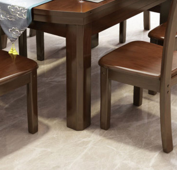Drop-Leaf Dining Table Contemporary 4 Legs Dining Room Table Clearhalo 'Dining Tables & Seating' 'Dining Tables' 'dining_table' 'furn' 'furn_dining_table' 'Furniture' 'Kitchen & Dining Furniture' 7536654