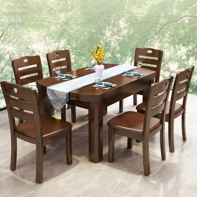 Drop-Leaf Dining Table Contemporary 4 Legs Dining Room Table Clearhalo 'Dining Tables & Seating' 'Dining Tables' 'dining_table' 'furn' 'furn_dining_table' 'Furniture' 'Kitchen & Dining Furniture' 7536655