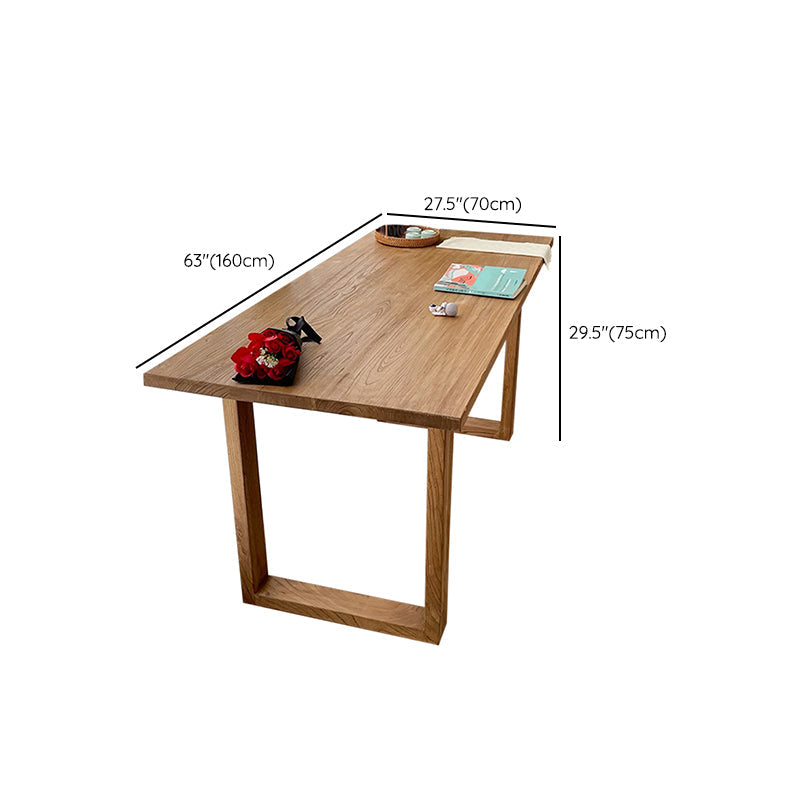 Solid Wood Base Table Rectangle Dining Table for Kitchen Dining Room Clearhalo 'Dining Tables & Seating' 'Dining Tables' 'dining_table' 'furn' 'furn_dining_table' 'Furniture' 'Kitchen & Dining Furniture' 7536688