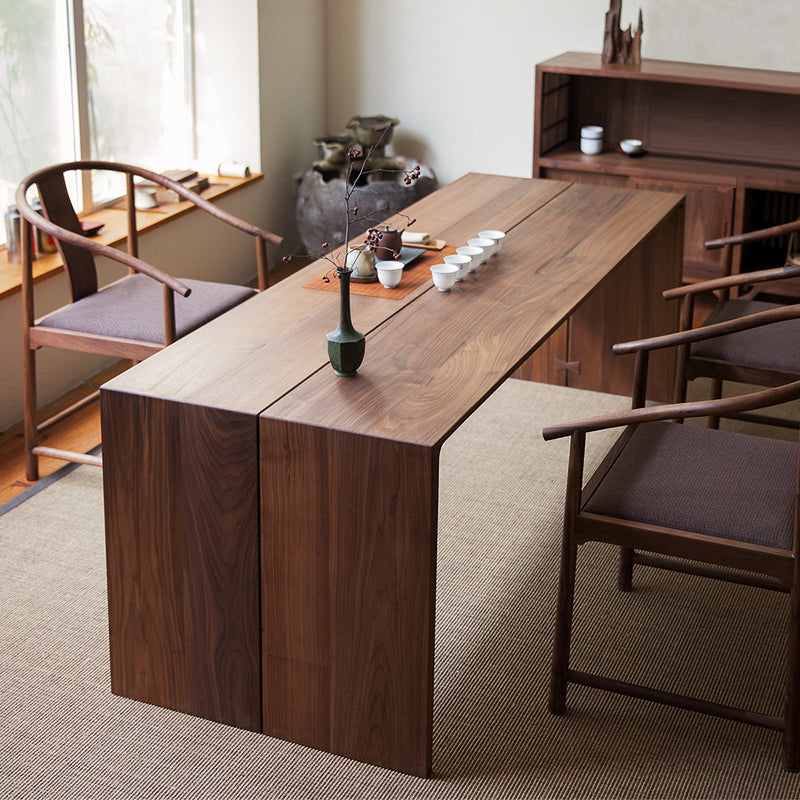Solid Wood Dining Table Brown Dining Table for Kitchen Dining Room Clearhalo 'Dining Tables & Seating' 'Dining Tables' 'dining_table' 'furn' 'furn_dining_table' 'Furniture' 'Kitchen & Dining Furniture' 7536704