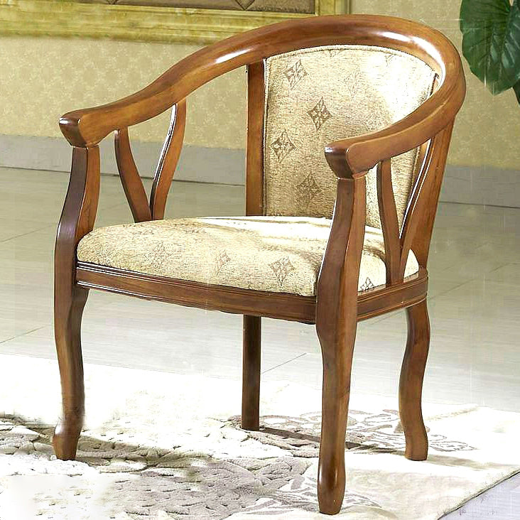 Modern Simple Arm Chair Wooden Frame Arm Dining Chair for Dining Room Brown 1 Piece Clearhalo 'Dining Chairs' 'Dining Tables & Seating' 'dining_chair' 'furn' 'furn_dining_chair' 'Furniture' 'Kitchen & Dining Furniture' 7536831