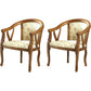 Modern Simple Arm Chair Wooden Frame Arm Dining Chair for Dining Room Brown 2 Piece Set Clearhalo 'Dining Chairs' 'Dining Tables & Seating' 'dining_chair' 'furn' 'furn_dining_chair' 'Furniture' 'Kitchen & Dining Furniture' 7536833