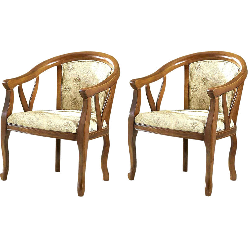 Modern Simple Arm Chair Wooden Frame Arm Dining Chair for Dining Room Brown 2 Piece Set Clearhalo 'Dining Chairs' 'Dining Tables & Seating' 'dining_chair' 'furn' 'furn_dining_chair' 'Furniture' 'Kitchen & Dining Furniture' 7536833