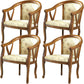 Modern Simple Arm Chair Wooden Frame Arm Dining Chair for Dining Room Brown 4 Piece Set Clearhalo 'Dining Chairs' 'Dining Tables & Seating' 'dining_chair' 'furn' 'furn_dining_chair' 'Furniture' 'Kitchen & Dining Furniture' 7536834