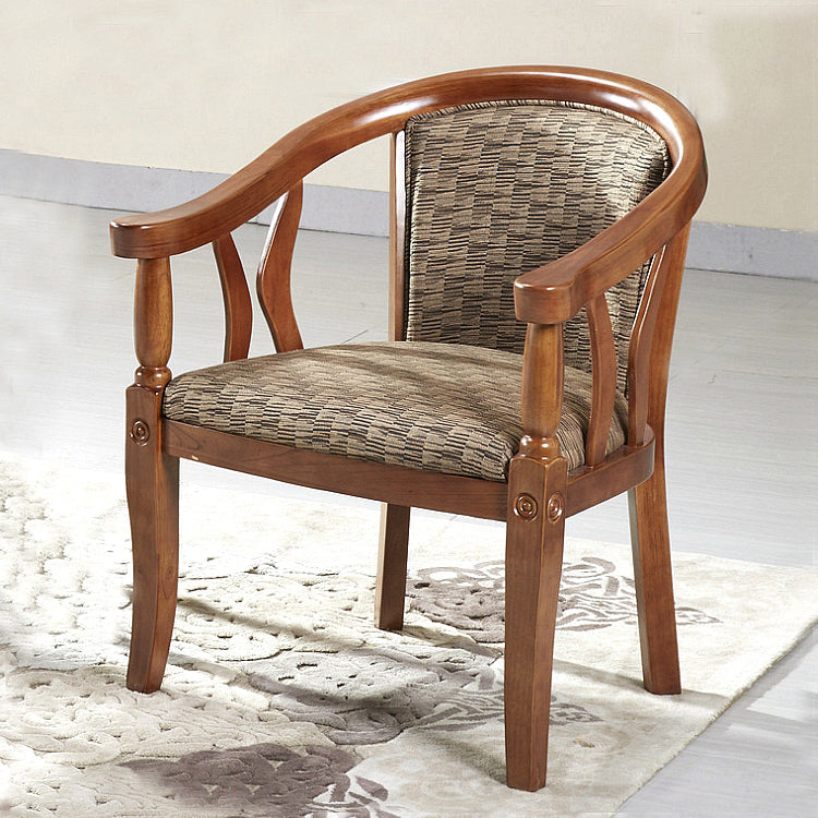 Modern Simple Arm Chair Wooden Frame Arm Dining Chair for Dining Room Wood 1 Piece Clearhalo 'Dining Chairs' 'Dining Tables & Seating' 'dining_chair' 'furn' 'furn_dining_chair' 'Furniture' 'Kitchen & Dining Furniture' 7536841