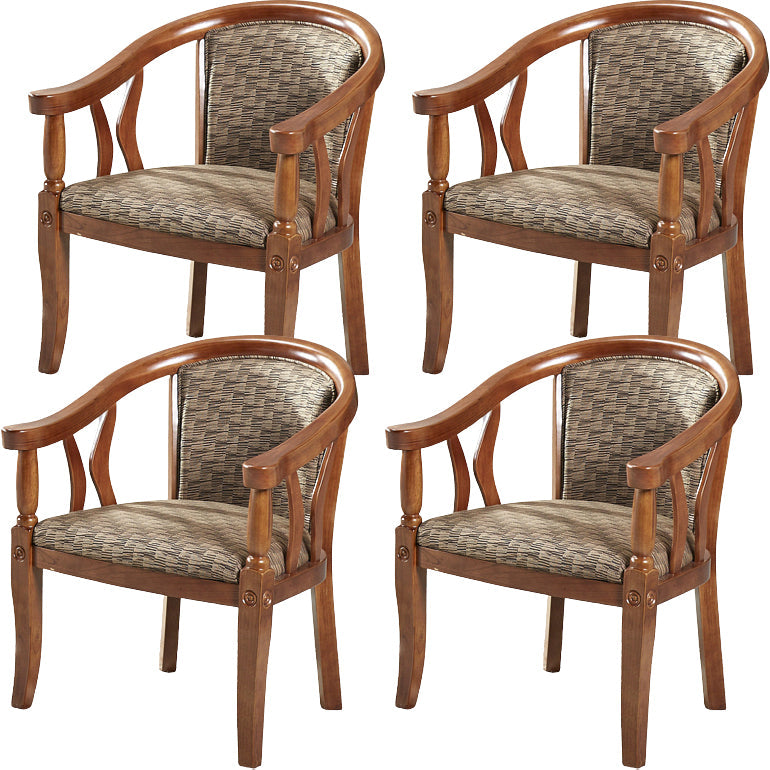Modern Simple Arm Chair Wooden Frame Arm Dining Chair for Dining Room Wood 4 Piece Set Clearhalo 'Dining Chairs' 'Dining Tables & Seating' 'dining_chair' 'furn' 'furn_dining_chair' 'Furniture' 'Kitchen & Dining Furniture' 7536845