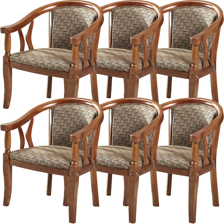 Modern Simple Arm Chair Wooden Frame Arm Dining Chair for Dining Room Wood 6 Piece Set Clearhalo 'Dining Chairs' 'Dining Tables & Seating' 'dining_chair' 'furn' 'furn_dining_chair' 'Furniture' 'Kitchen & Dining Furniture' 7536847