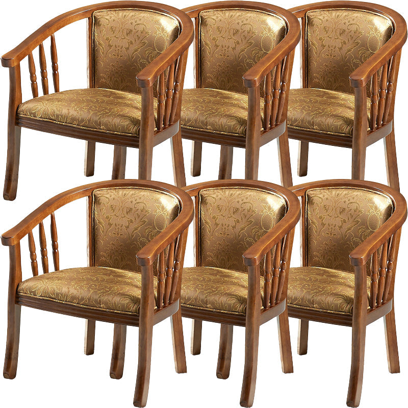 Modern Simple Arm Chair Wooden Frame Arm Dining Chair for Dining Room Light Brown 6 Piece Set Clearhalo 'Dining Chairs' 'Dining Tables & Seating' 'dining_chair' 'furn' 'furn_dining_chair' 'Furniture' 'Kitchen & Dining Furniture' 7536853