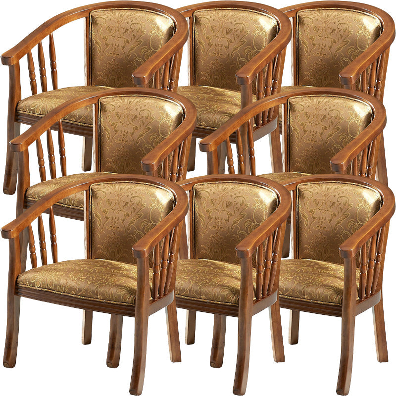 Modern Simple Arm Chair Wooden Frame Arm Dining Chair for Dining Room Light Brown 8 Piece Set Clearhalo 'Dining Chairs' 'Dining Tables & Seating' 'dining_chair' 'furn' 'furn_dining_chair' 'Furniture' 'Kitchen & Dining Furniture' 7536854