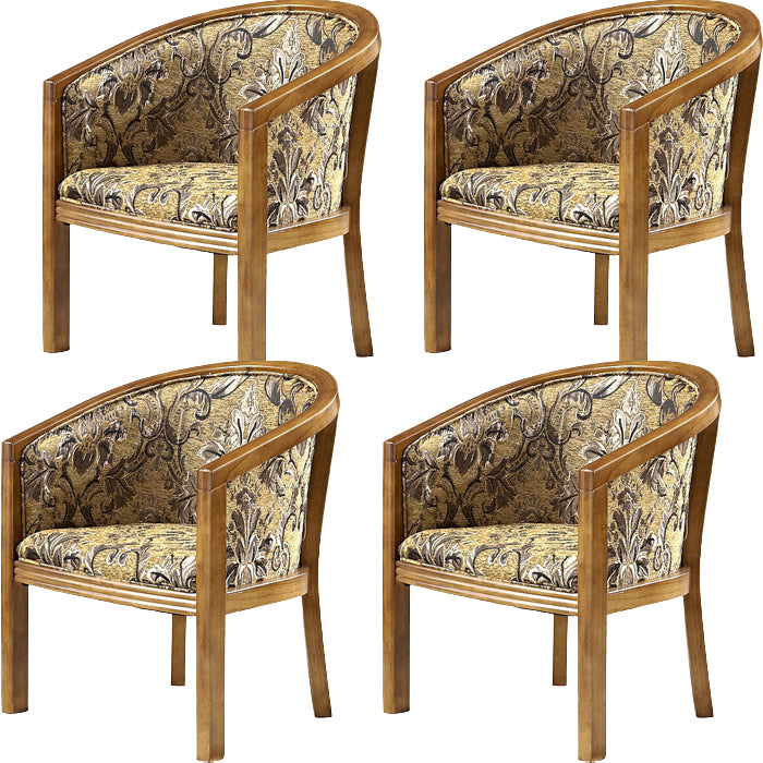 Modern Simple Arm Chair Wooden Frame Arm Dining Chair for Dining Room Red Brown 4 Piece Set Clearhalo 'Dining Chairs' 'Dining Tables & Seating' 'dining_chair' 'furn' 'furn_dining_chair' 'Furniture' 'Kitchen & Dining Furniture' 7536857