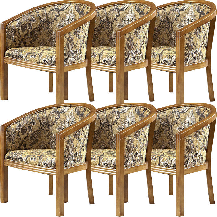 Modern Simple Arm Chair Wooden Frame Arm Dining Chair for Dining Room Red Brown 6 Piece Set Clearhalo 'Dining Chairs' 'Dining Tables & Seating' 'dining_chair' 'furn' 'furn_dining_chair' 'Furniture' 'Kitchen & Dining Furniture' 7536858