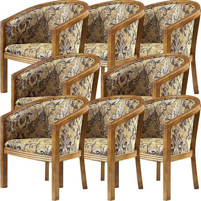 Modern Simple Arm Chair Wooden Frame Arm Dining Chair for Dining Room Red Brown 8 Piece Set Clearhalo 'Dining Chairs' 'Dining Tables & Seating' 'dining_chair' 'furn' 'furn_dining_chair' 'Furniture' 'Kitchen & Dining Furniture' 7536859