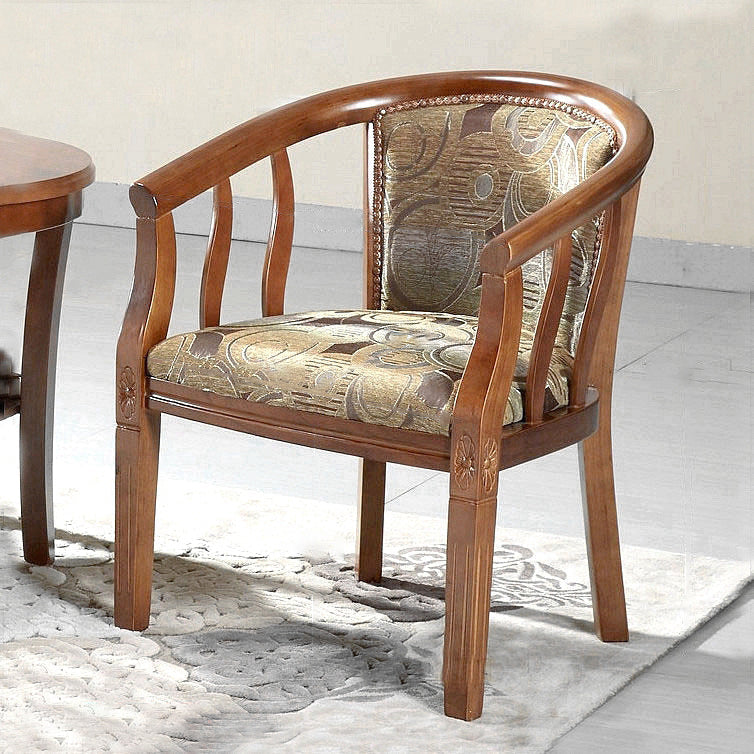 Modern Simple Arm Chair Wooden Frame Arm Dining Chair for Dining Room Dark Brown 1 Piece Clearhalo 'Dining Chairs' 'Dining Tables & Seating' 'dining_chair' 'furn' 'furn_dining_chair' 'Furniture' 'Kitchen & Dining Furniture' 7536860