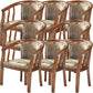 Modern Simple Arm Chair Wooden Frame Arm Dining Chair for Dining Room Dark Brown 8 Piece Set Clearhalo 'Dining Chairs' 'Dining Tables & Seating' 'dining_chair' 'furn' 'furn_dining_chair' 'Furniture' 'Kitchen & Dining Furniture' 7536864