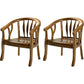 Modern Simple Arm Chair Wooden Frame Arm Dining Chair for Dining Room Brown-Khaki 2 Piece Set Clearhalo 'Dining Chairs' 'Dining Tables & Seating' 'dining_chair' 'furn' 'furn_dining_chair' 'Furniture' 'Kitchen & Dining Furniture' 7536866