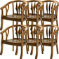 Modern Simple Arm Chair Wooden Frame Arm Dining Chair for Dining Room Brown-Khaki 6 Piece Set Clearhalo 'Dining Chairs' 'Dining Tables & Seating' 'dining_chair' 'furn' 'furn_dining_chair' 'Furniture' 'Kitchen & Dining Furniture' 7536868
