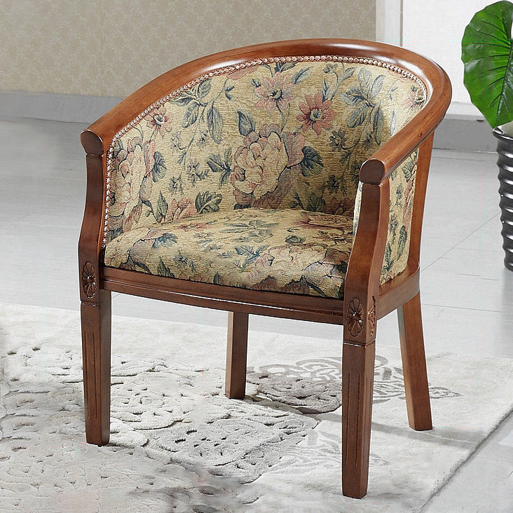 Modern Simple Arm Chair Wooden Frame Arm Dining Chair for Dining Room Yellow-Brown 1 Piece Clearhalo 'Dining Chairs' 'Dining Tables & Seating' 'dining_chair' 'furn' 'furn_dining_chair' 'Furniture' 'Kitchen & Dining Furniture' 7536870