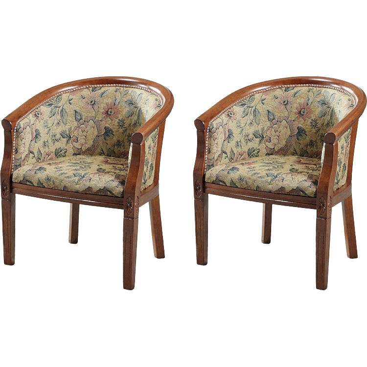 Modern Simple Arm Chair Wooden Frame Arm Dining Chair for Dining Room Yellow-Brown 2 Piece Set Clearhalo 'Dining Chairs' 'Dining Tables & Seating' 'dining_chair' 'furn' 'furn_dining_chair' 'Furniture' 'Kitchen & Dining Furniture' 7536871