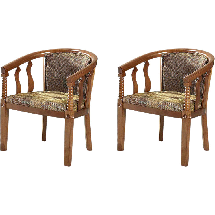 Modern Simple Arm Chair Wooden Frame Arm Dining Chair for Dining Room Tan 2 Piece Set Clearhalo 'Dining Chairs' 'Dining Tables & Seating' 'dining_chair' 'furn' 'furn_dining_chair' 'Furniture' 'Kitchen & Dining Furniture' 7536876