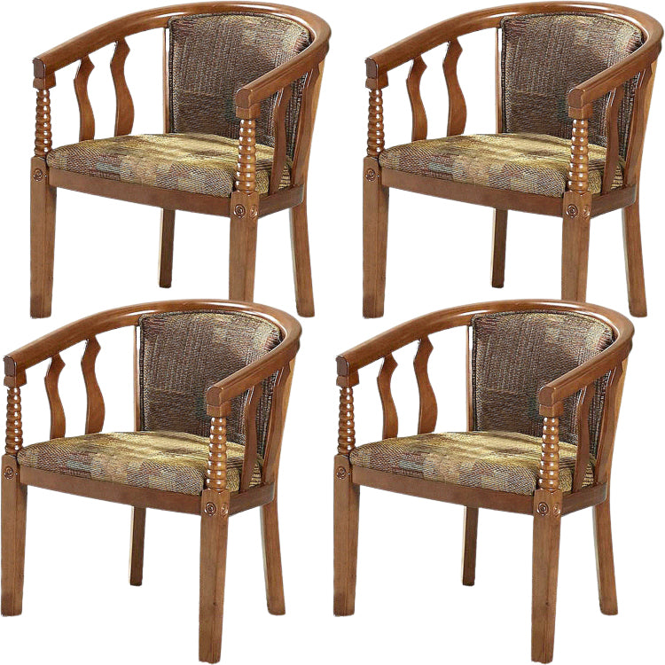 Modern Simple Arm Chair Wooden Frame Arm Dining Chair for Dining Room Tan 4 Piece Set Clearhalo 'Dining Chairs' 'Dining Tables & Seating' 'dining_chair' 'furn' 'furn_dining_chair' 'Furniture' 'Kitchen & Dining Furniture' 7536877