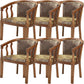 Modern Simple Arm Chair Wooden Frame Arm Dining Chair for Dining Room Tan 6 Piece Set Clearhalo 'Dining Chairs' 'Dining Tables & Seating' 'dining_chair' 'furn' 'furn_dining_chair' 'Furniture' 'Kitchen & Dining Furniture' 7536878