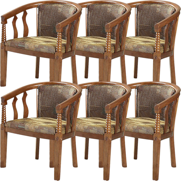 Modern Simple Arm Chair Wooden Frame Arm Dining Chair for Dining Room Tan 6 Piece Set Clearhalo 'Dining Chairs' 'Dining Tables & Seating' 'dining_chair' 'furn' 'furn_dining_chair' 'Furniture' 'Kitchen & Dining Furniture' 7536878