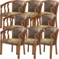 Modern Simple Arm Chair Wooden Frame Arm Dining Chair for Dining Room Tan 8 Piece Set Clearhalo 'Dining Chairs' 'Dining Tables & Seating' 'dining_chair' 'furn' 'furn_dining_chair' 'Furniture' 'Kitchen & Dining Furniture' 7536879