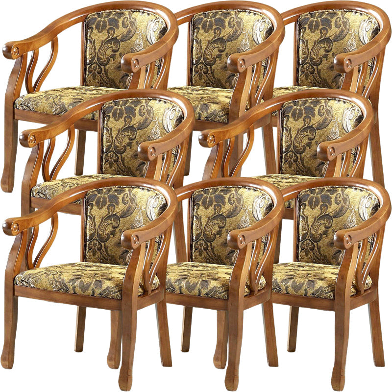 Modern Simple Arm Chair Wooden Frame Arm Dining Chair for Dining Room Natural 8 Piece Set Clearhalo 'Dining Chairs' 'Dining Tables & Seating' 'dining_chair' 'furn' 'furn_dining_chair' 'Furniture' 'Kitchen & Dining Furniture' 7536884