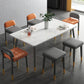 Modern Armless Backrest Cushion Chair with Metal Legs for Dining Room