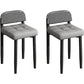 Modern Armless Backrest Cushion Chair with Metal Legs for Dining Room