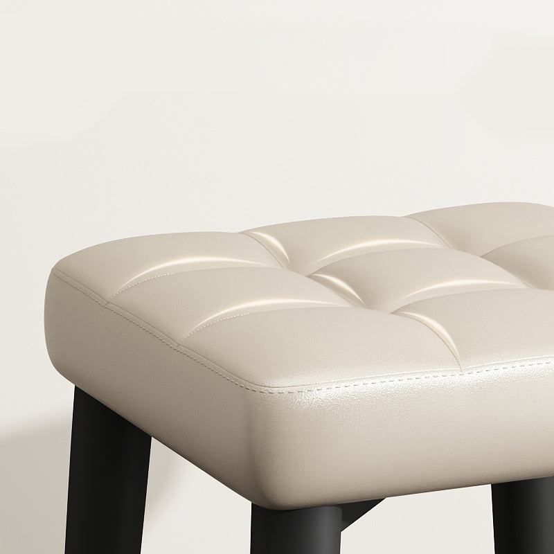 Modern Armless Backrest Cushion Chair with Metal Legs for Dining Room