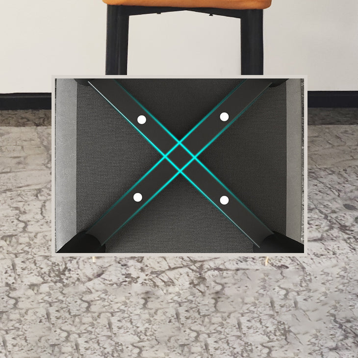 Modern Armless Backrest Cushion Chair with Metal Legs for Dining Room