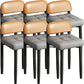 Modern Armless Backrest Cushion Chair with Metal Legs for Dining Room