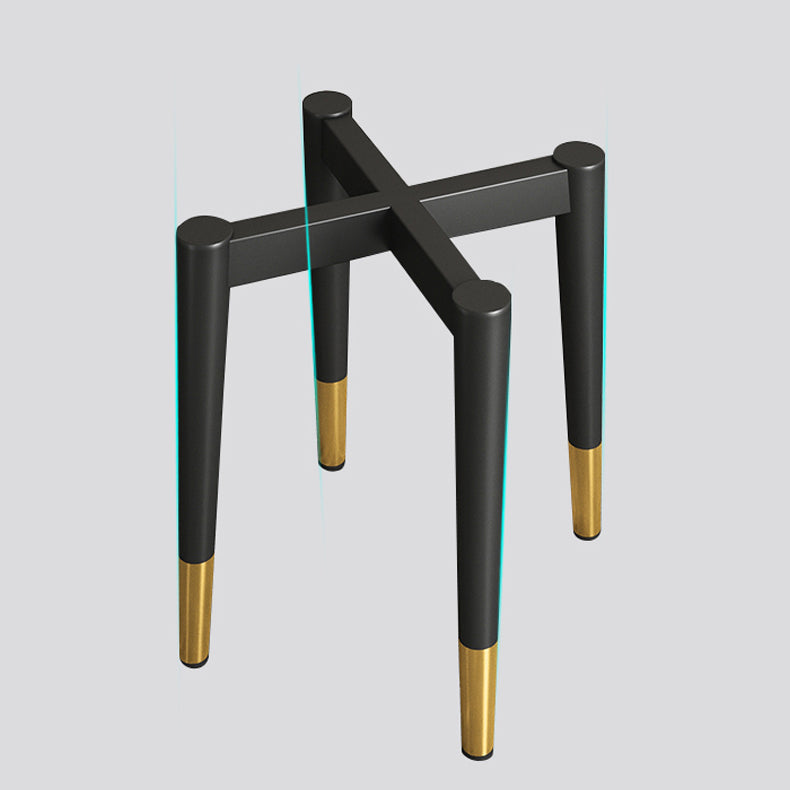 Modern Armless Backrest Cushion Chair with Metal Legs for Dining Room