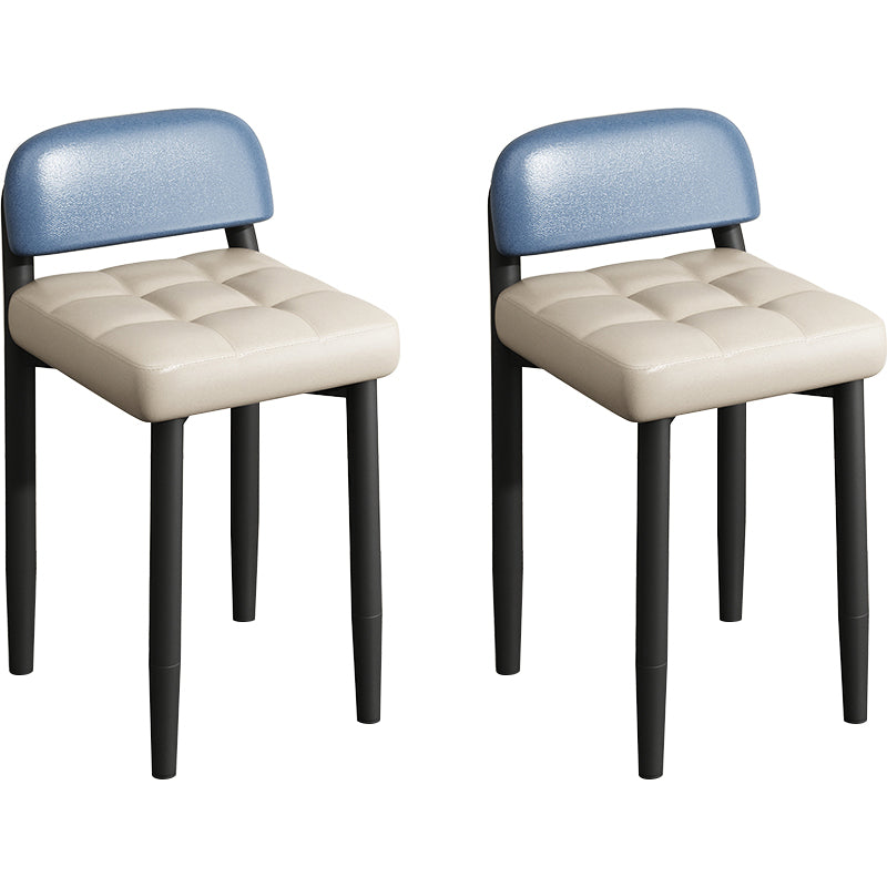 Modern Armless Backrest Cushion Chair with Metal Legs for Dining Room