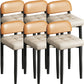 Modern Armless Backrest Cushion Chair with Metal Legs for Dining Room