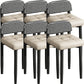 Modern Armless Backrest Cushion Chair with Metal Legs for Dining Room