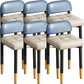 Modern Armless Backrest Cushion Chair with Metal Legs for Dining Room