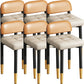 Modern Armless Backrest Cushion Chair with Metal Legs for Dining Room