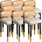 Modern Armless Backrest Cushion Chair with Metal Legs for Dining Room