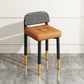 Modern Armless Backrest Cushion Chair with Metal Legs for Dining Room