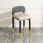 Modern Armless Backrest Cushion Chair with Metal Legs for Dining Room