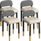 Modern Armless Backrest Cushion Chair with Metal Legs for Dining Room