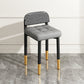 Modern Armless Backrest Cushion Chair with Metal Legs for Dining Room