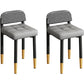 Modern Armless Backrest Cushion Chair with Metal Legs for Dining Room