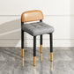 Modern Armless Backrest Cushion Chair with Metal Legs for Dining Room